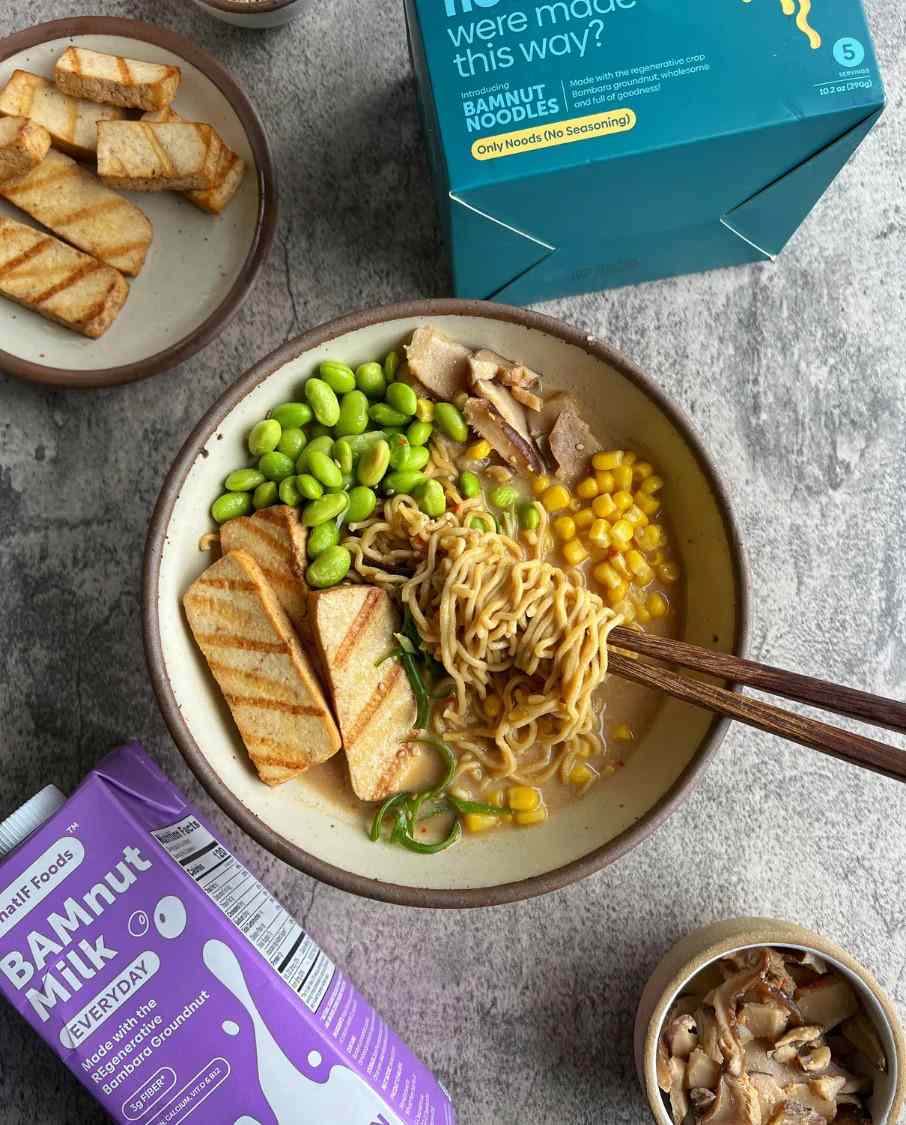 Creamy Tahini BAMnut Noodle Soup | WhatIF Foods Recipe
