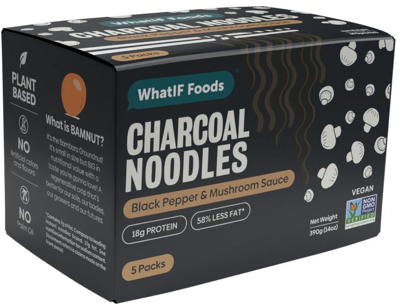 BAMNUT NOODLES WITH BLACK PEPPER & MUSHROOM SAUCE