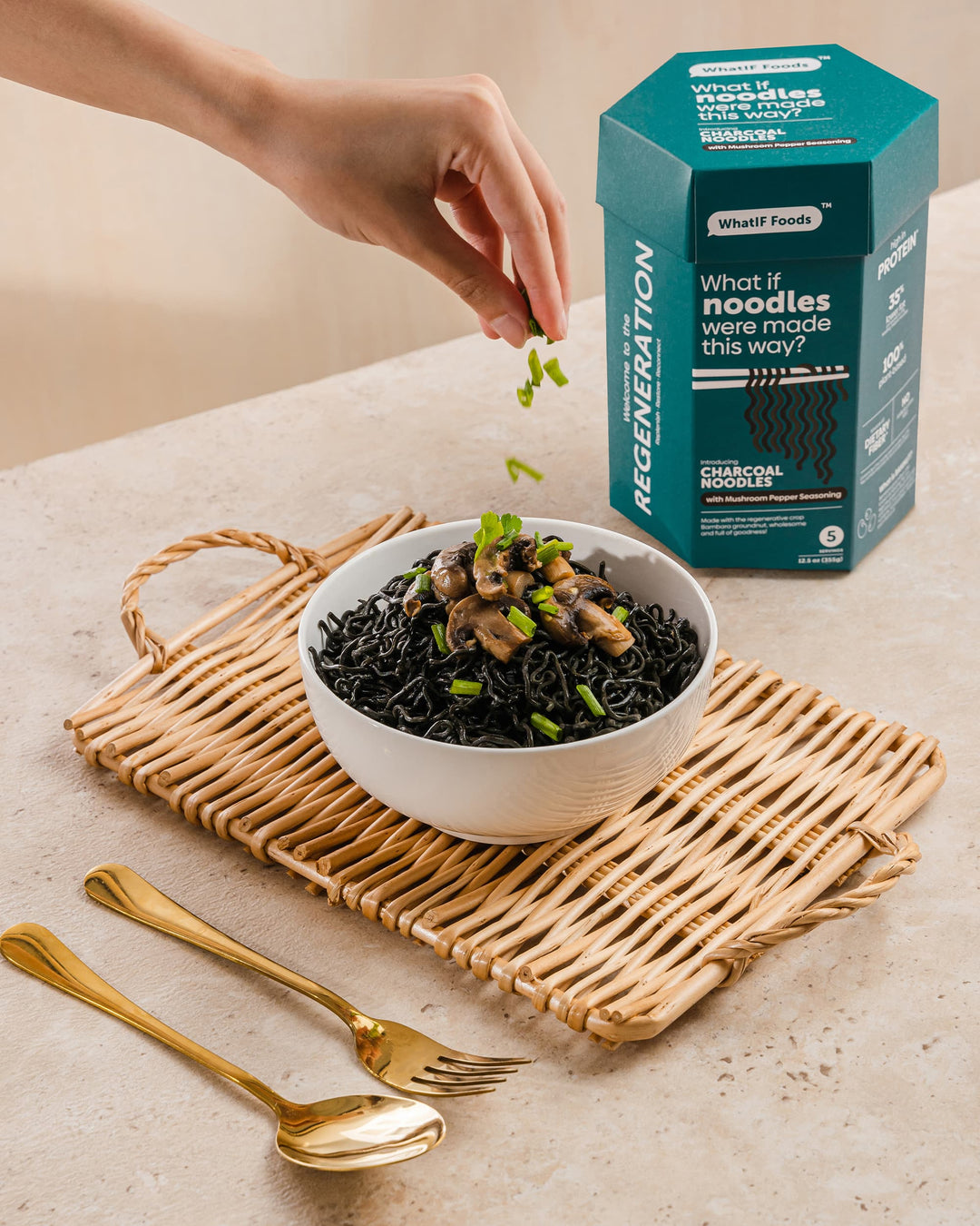 charcoal noodles prepared photo