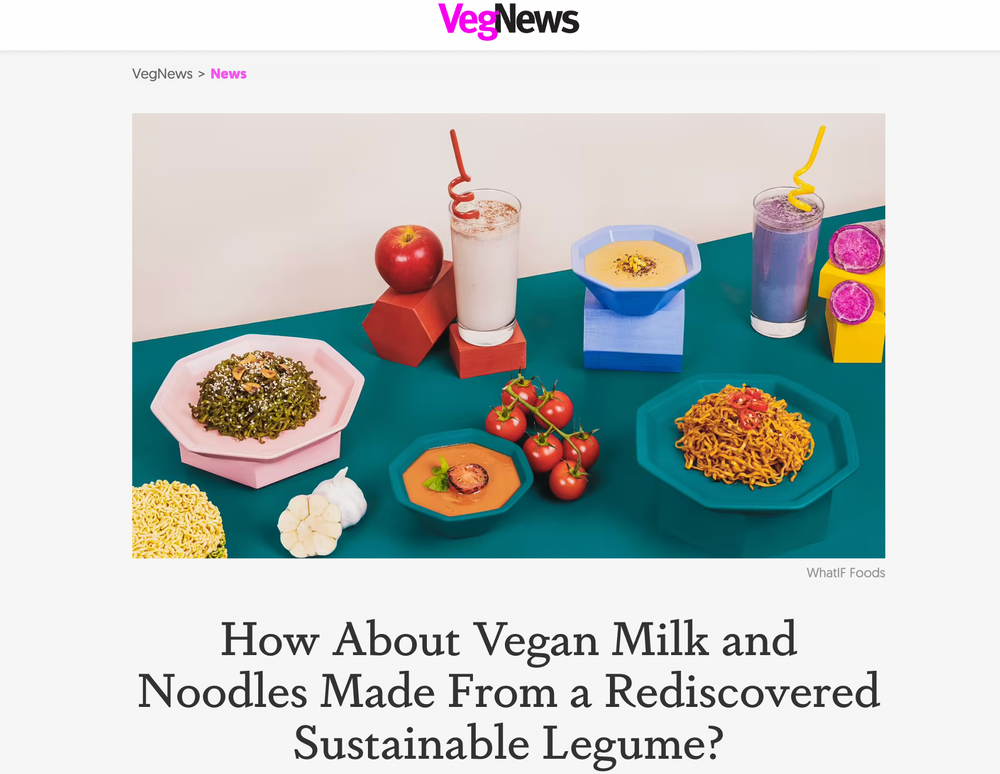 How About Vegan Milk and Noodles Made From a Rediscovered Regenerative Legume?